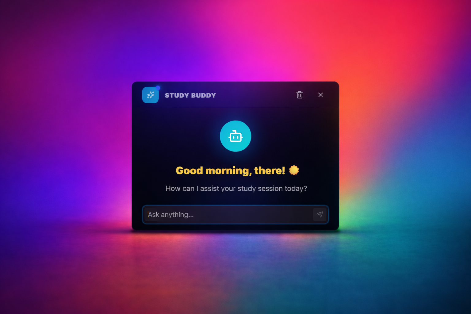 Study Buddy chat used to generate a quiz from the open lesson
